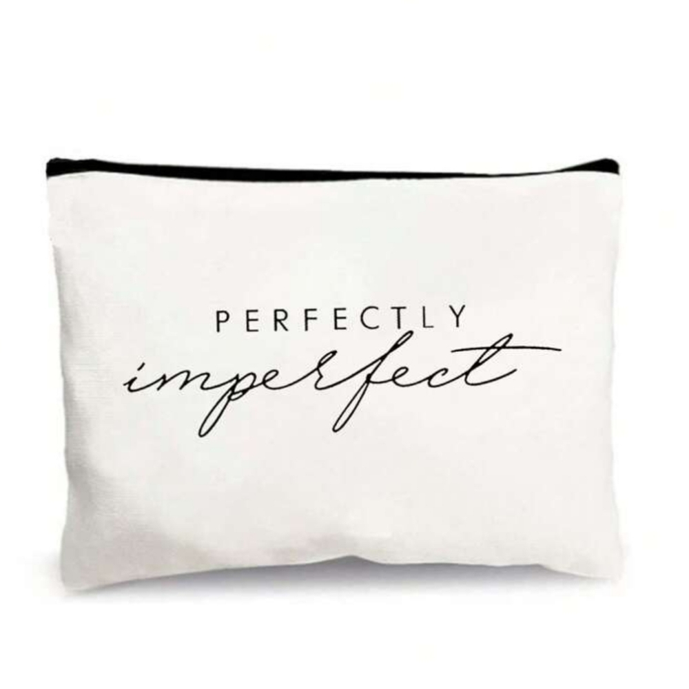 NWT 'Perfectly Imperfect' Canvas Cosmetic Bag